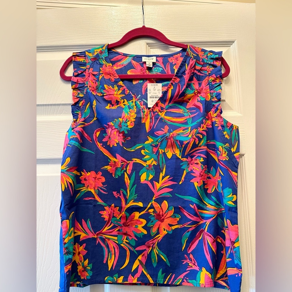 Jcrew floral tank top NWT